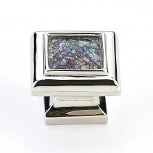 Schaub and Company 818-IM/PN - Imperial Shell, Square Knob with Imperial Shell Inlay and Polished Nickel, 1-1/4'' dia