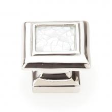 Schaub and Company 818-MOP/PN - Mother of Pearl, Square Knob with Mother of Pearl Inlay and Polished Nickel, 1-1/4'' dia