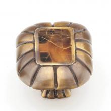 Schaub and Company 851-PEN/ED - Tiger Penshell, Rectangle Knob, 1-1/2'' x 1-1/4'', Penshell inlaid on Solid Br