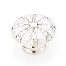 Schaub and Company 853-MOP/PN - Mother of Pearl,Mother of Pearl inlaid on Solid Brass,Polished Nickel Round Knob,1-3/8''