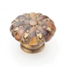 Schaub and Company 853-PEN/ED - Tiger Penshell, Round Knob, 1-3/8'' dia, Penshell inlaid on Solid Brass, Estate Dover Fi