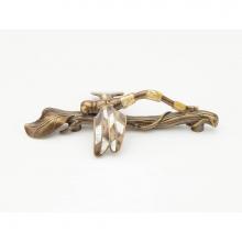 Schaub and Company 892-MOP/ED - Nature,Dragonfly in white and yellow Mother of Pearl on Twig in Estate Dover finish  3-1/8'&a