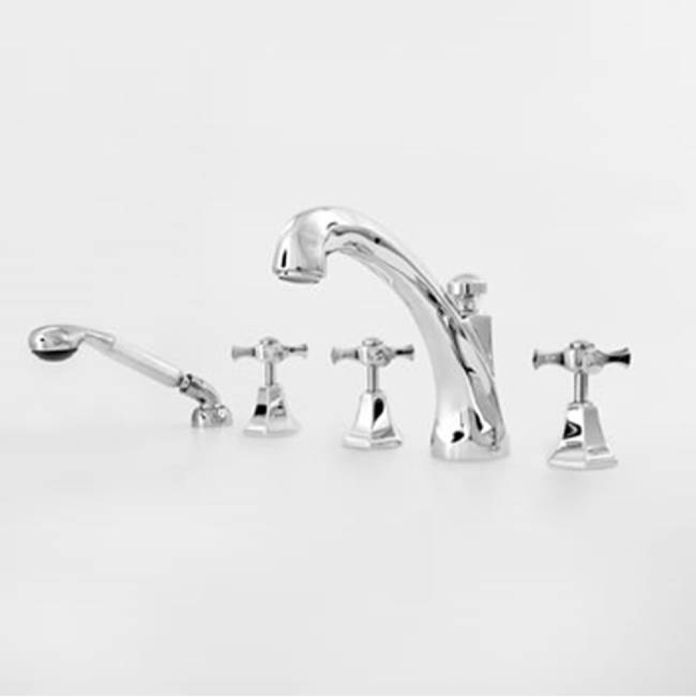 Roman Tub Set TRIM with Deckmount Handshower MALLORCA CHROME .26