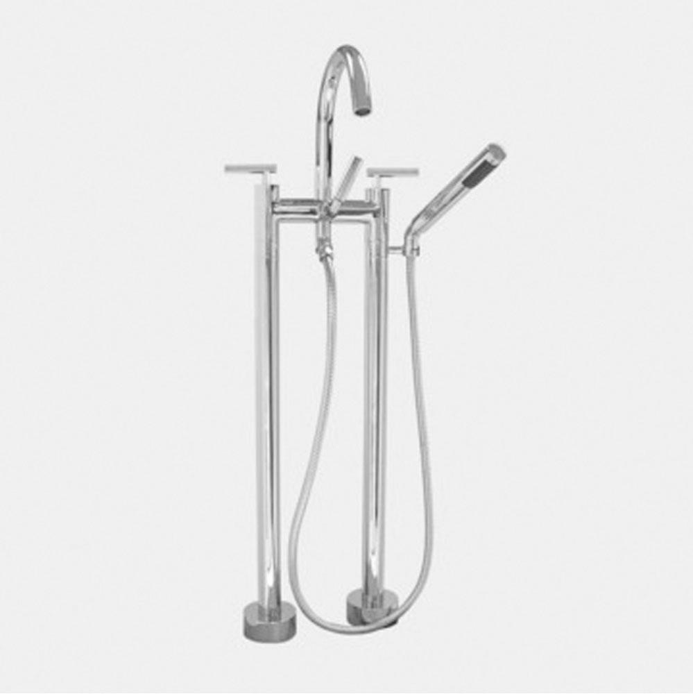 Contemporary Floormount Tub Filler W/Handshower W/Polaris Ii - Complete