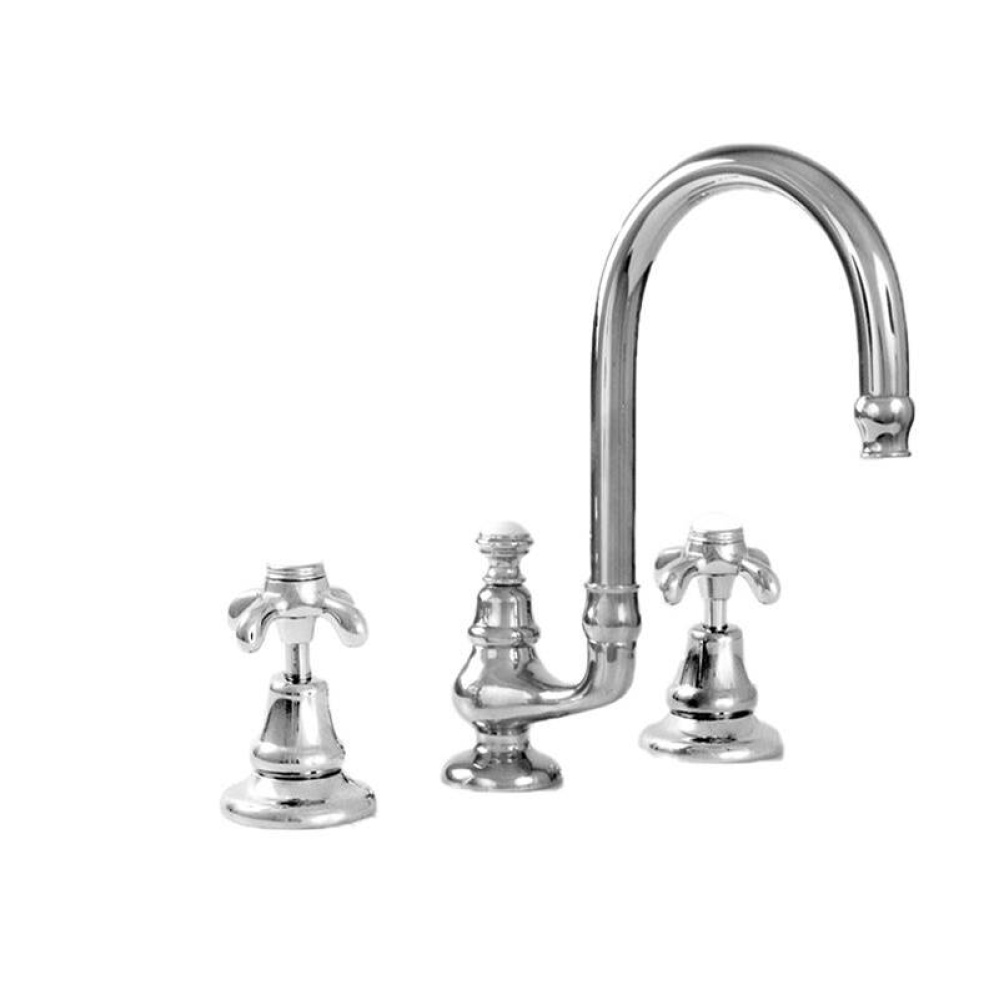 Sancerre Petite Widespread Lavatory Set with 481 Drop Cross Handle in Sigma Gold PVD