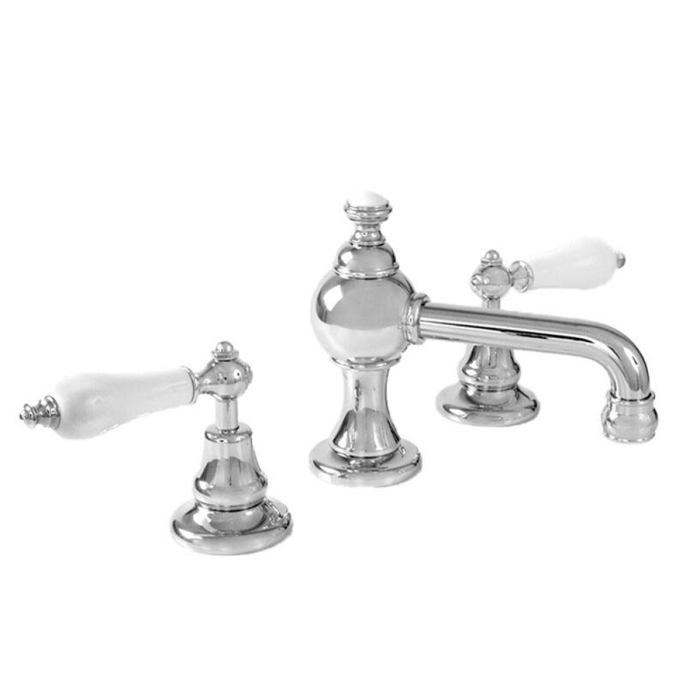 St. Julien Widespread Lavatory Set with 465 Porcelain Lever in Polished Gold