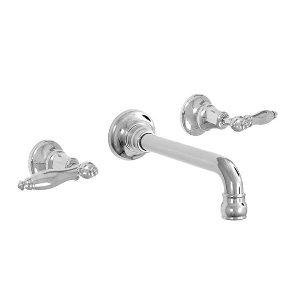 Rutherford Wall/Vessel Lavatory Trim with 486 Finial Lever in Satin Brass PVD
