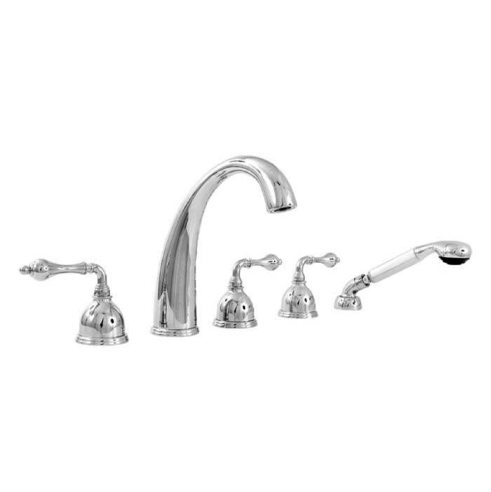 Roman Tub Set TRIM with Deckmount Handshower HOUSTON POLISHED GOLD .24