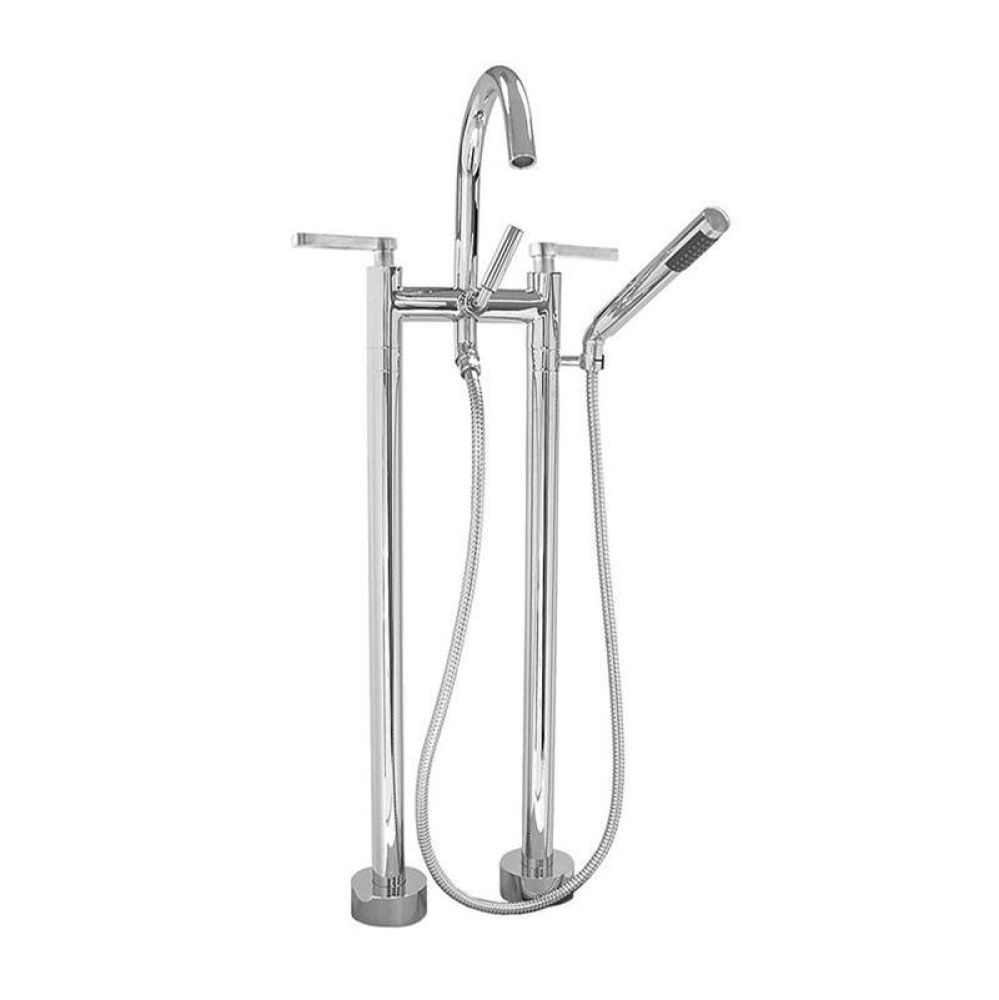Two-hole Contemporary Floormount Tub Filler TRIM STELLA CHROME .26
