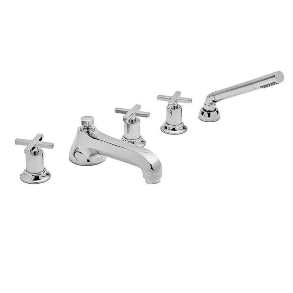 Roman Tub Set TRIM with Deckmount Handshower TRIBECA-X POLISHED GOLD .24