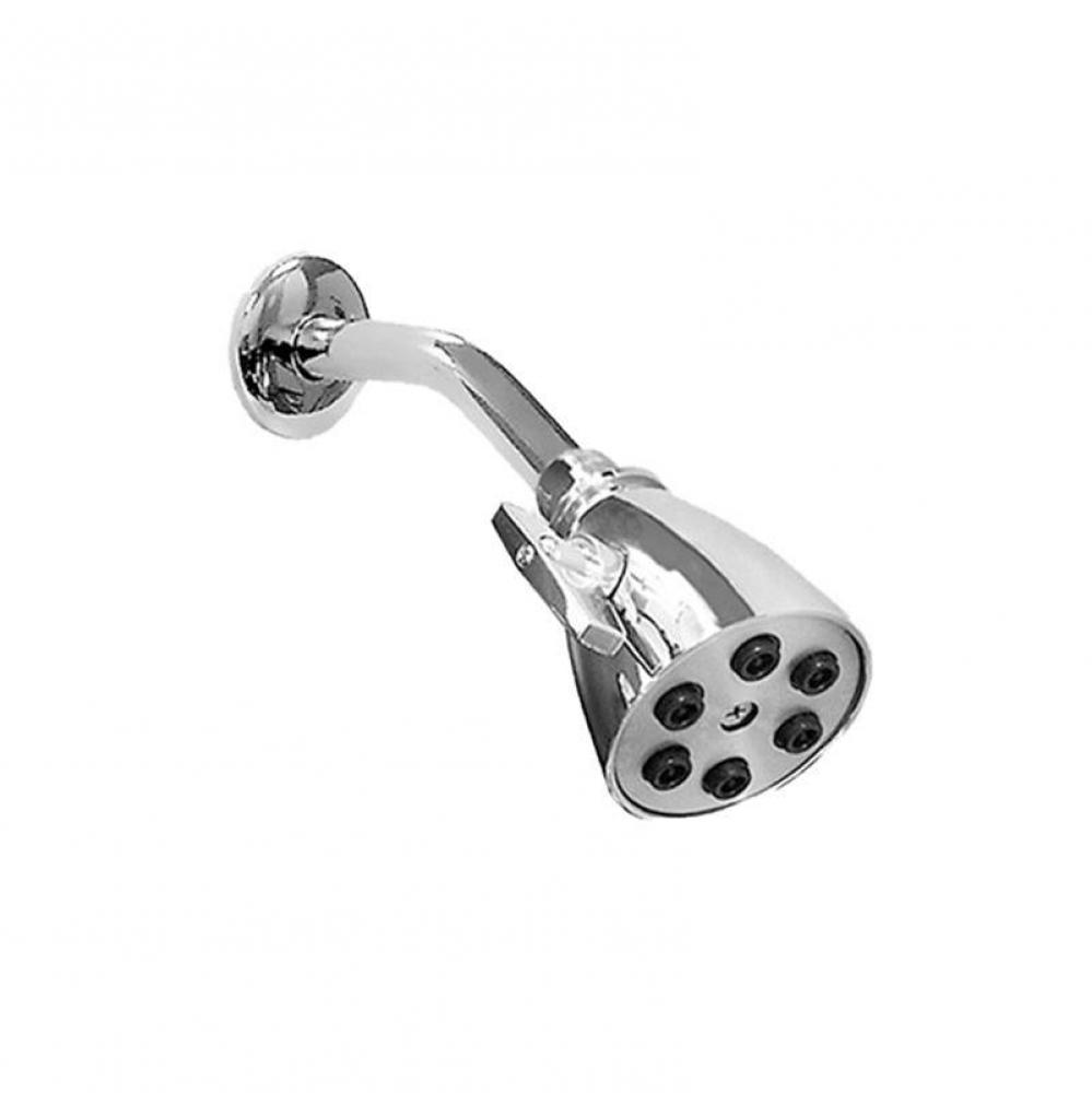 6 Plunger Deluxe Showerhead w/8'' Arm & Std Flange CHROME .26