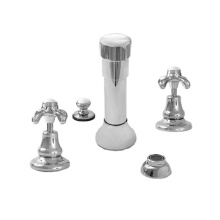 Sigma 7.0048190.33 - Bidet Set Complete with 481 Drop Cross Handle in Uncoated Polished Brass