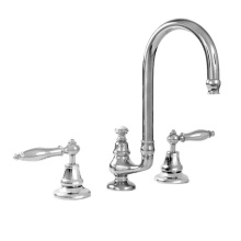 Sigma 7.5348608.31 - Sancerre Grand Widespread Lavatory Set with 486 Finial Lever in Polished Black