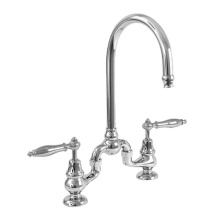 Sigma 7.57486030.43 - Sancerre Bridge Kitchen/Bar Faucet with 486 Finial Lever in Polished Nickel PVD