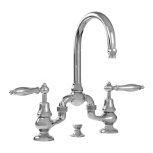 Sigma 7.5748608.33 - Sancerre Bridge Lavatory Set with 486 Finial Lever in Uncoated Polished Brass