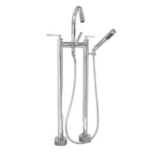 Sigma 1.0097520T.36 - Contemporary Floormount Two-Hole Tub Filler Trim Capella Antique Gold .36