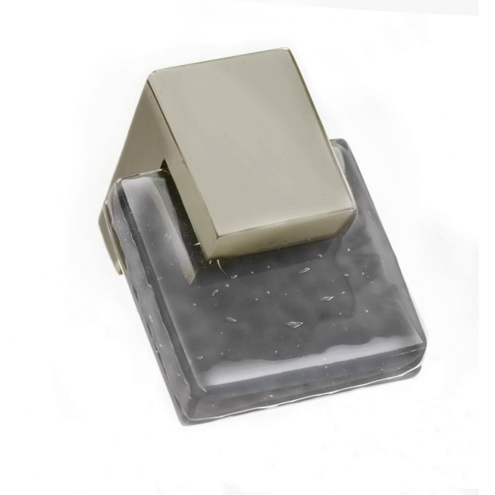 Affinity Slate Grey Knob With Polished Nickel Base