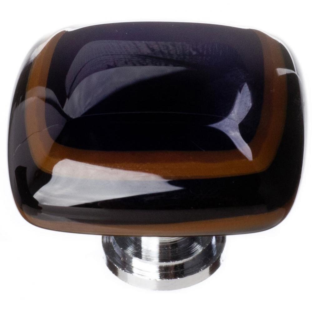 Stratum Woodland & Black Knob With Satin Nickel Base