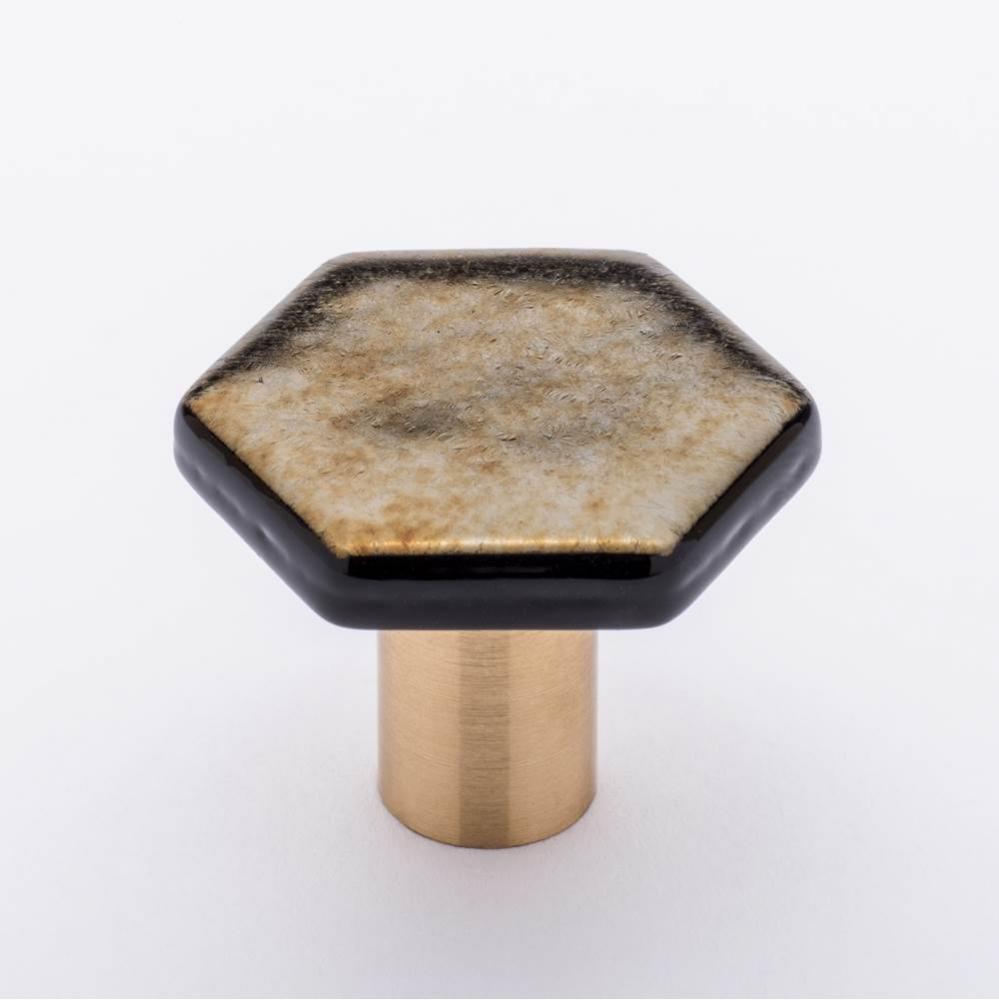 Hexagon Irid Gold Black Knob With Sb Base
