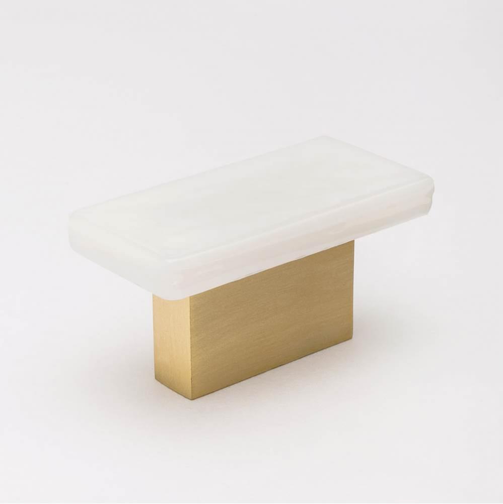 Skyline White Knob With Satin Nickel Base