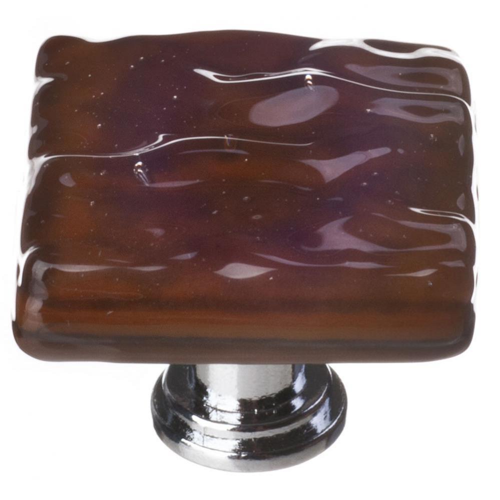 Glacier Woodland Brown Knob With Satin Nickel Base