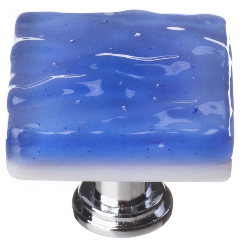 Glacier Sky Blue Knob With Polished Chrome Base