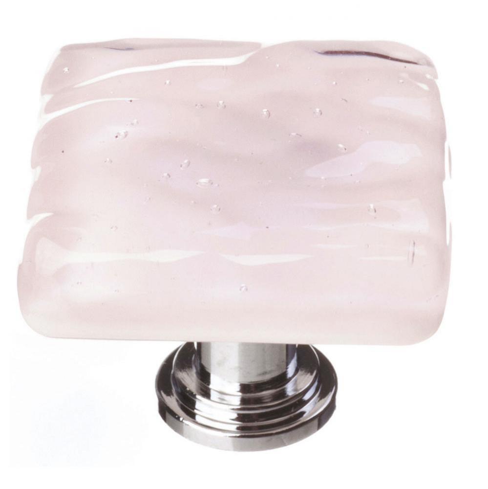 Glacier Rose Knob With Polished Chrome Base