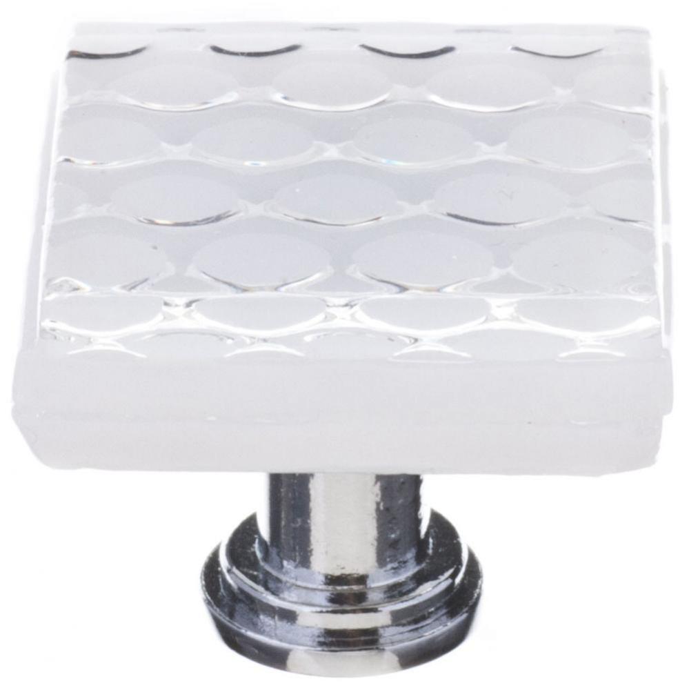 Honeycomb White Knob With Satin Nickel Base