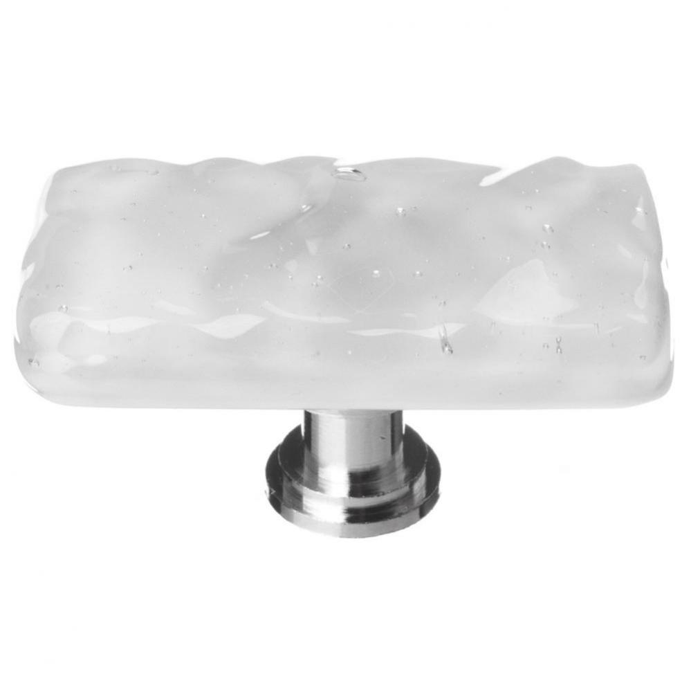 Glacier Blue-Grey Long Knob With Satin Nickel Base