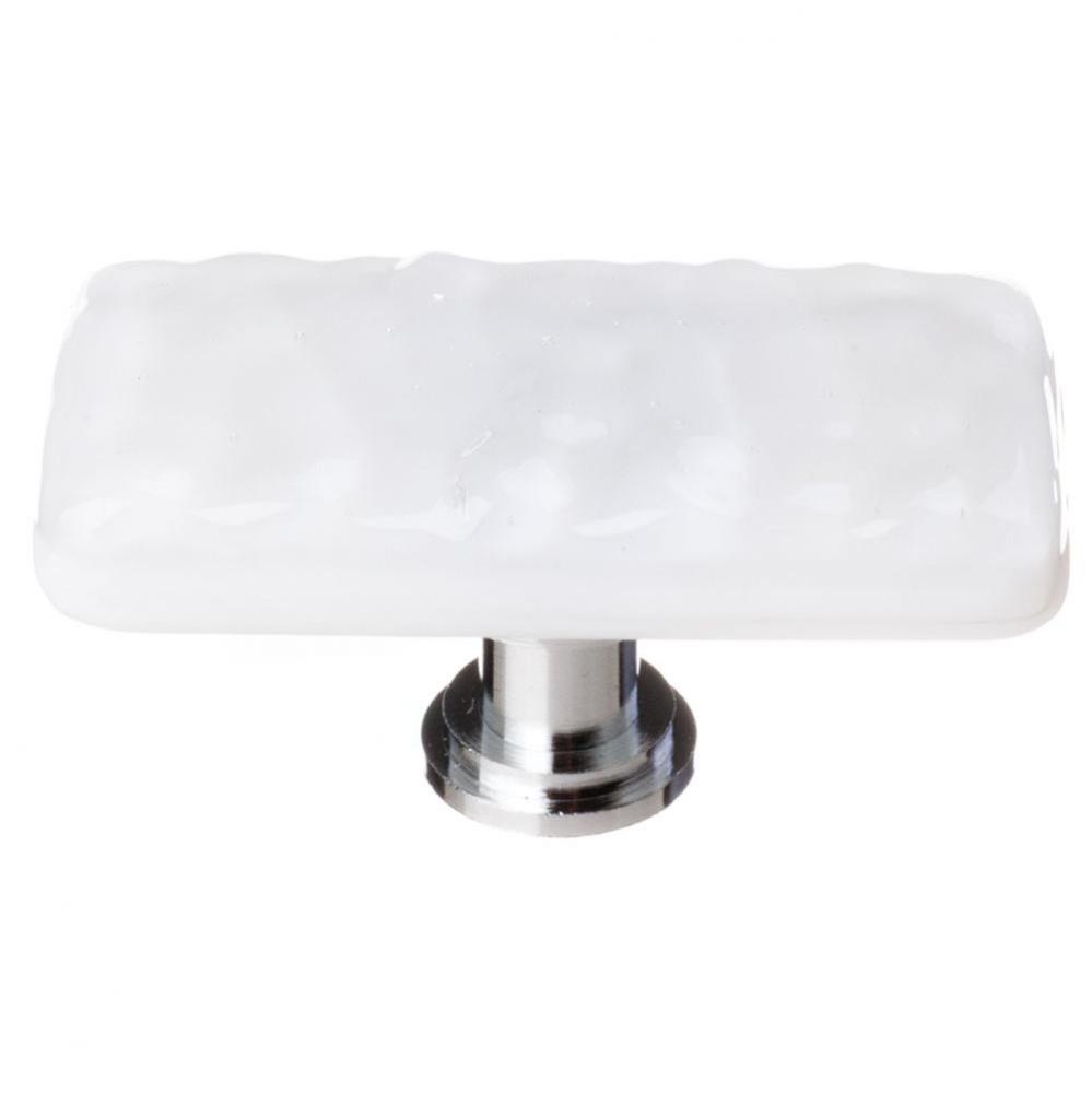 Glacier White Long Knob With Polished Chrome Base