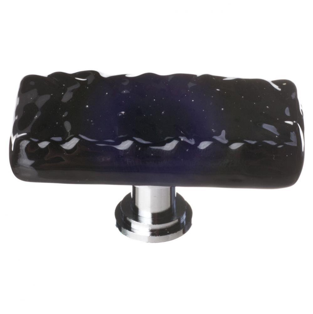 Glacier Black Long Knob With Polished Chrome Base