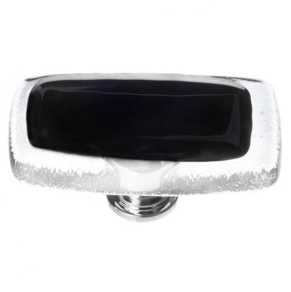 Reflective Black Long Knob With Polished Chrome Base