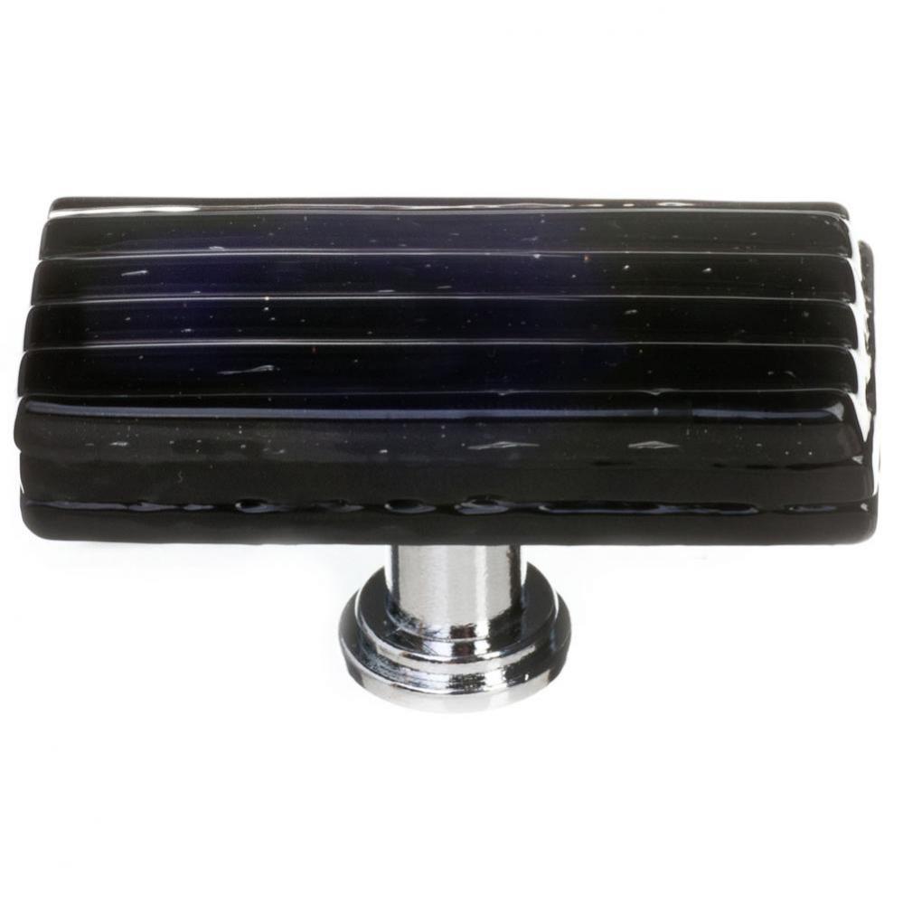 Reed Black Long Knob With Polished Chrome Base