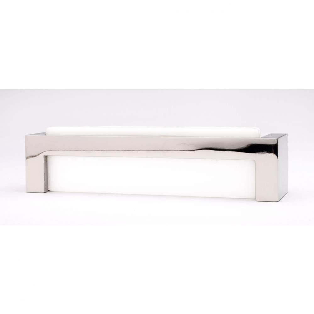 Skyline White Pull With Polished Nickel Base