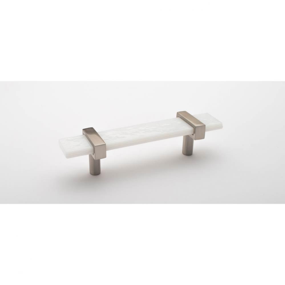 5.5'' Adjustable White Pull With Satin Nickel Base