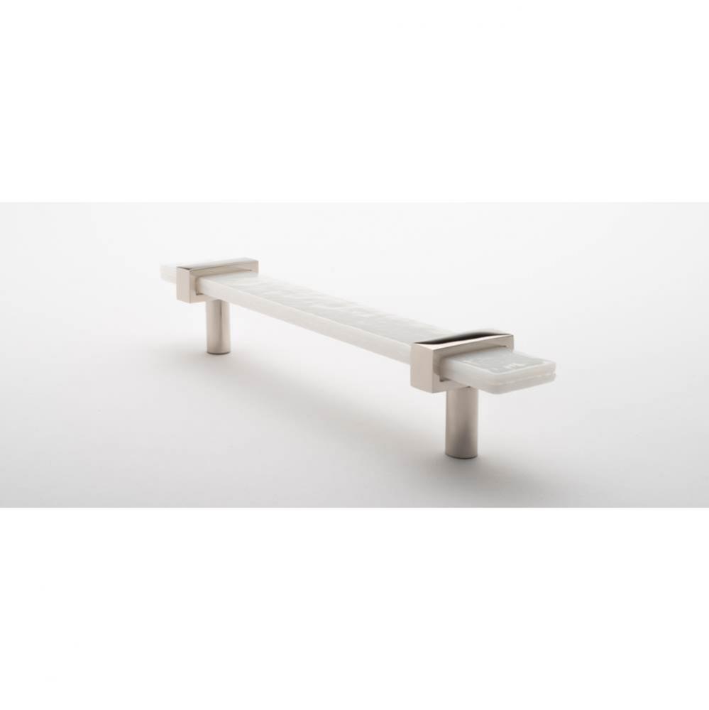 7'' Adjustable White Pull With Polished Nickel Base