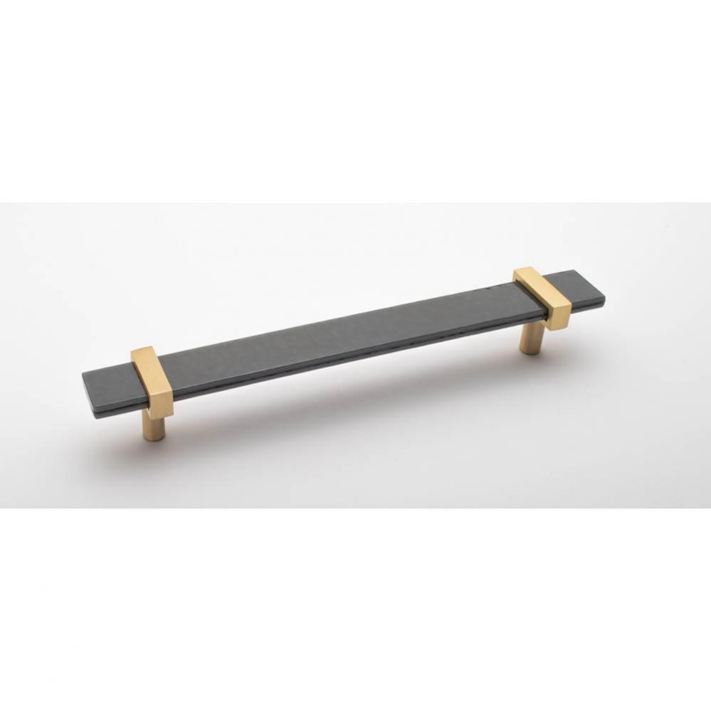 9'' Adjustable Slate Gray Pull With Satin Brass Base