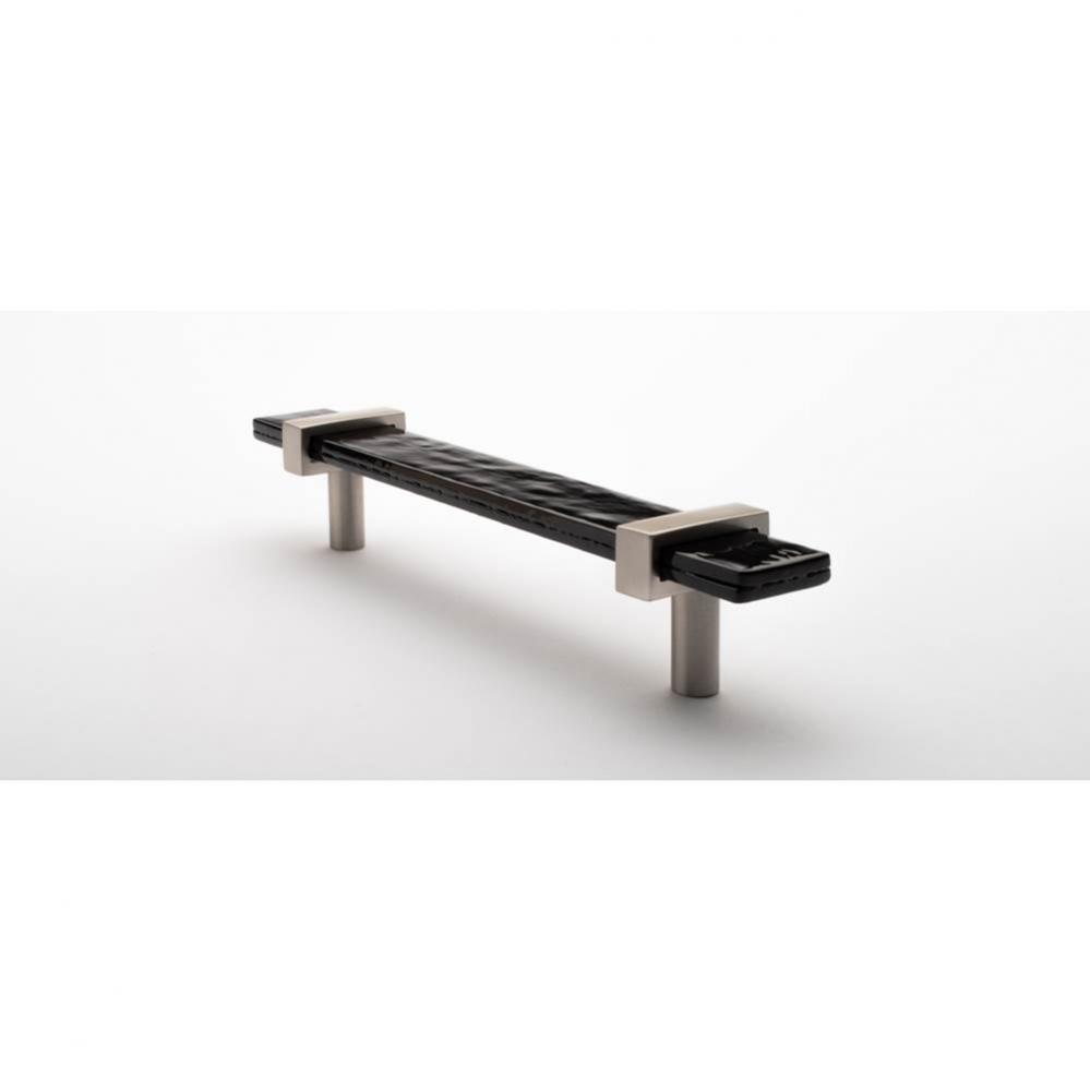 7'' Adjustable Black Pull With Satin Nickel Base