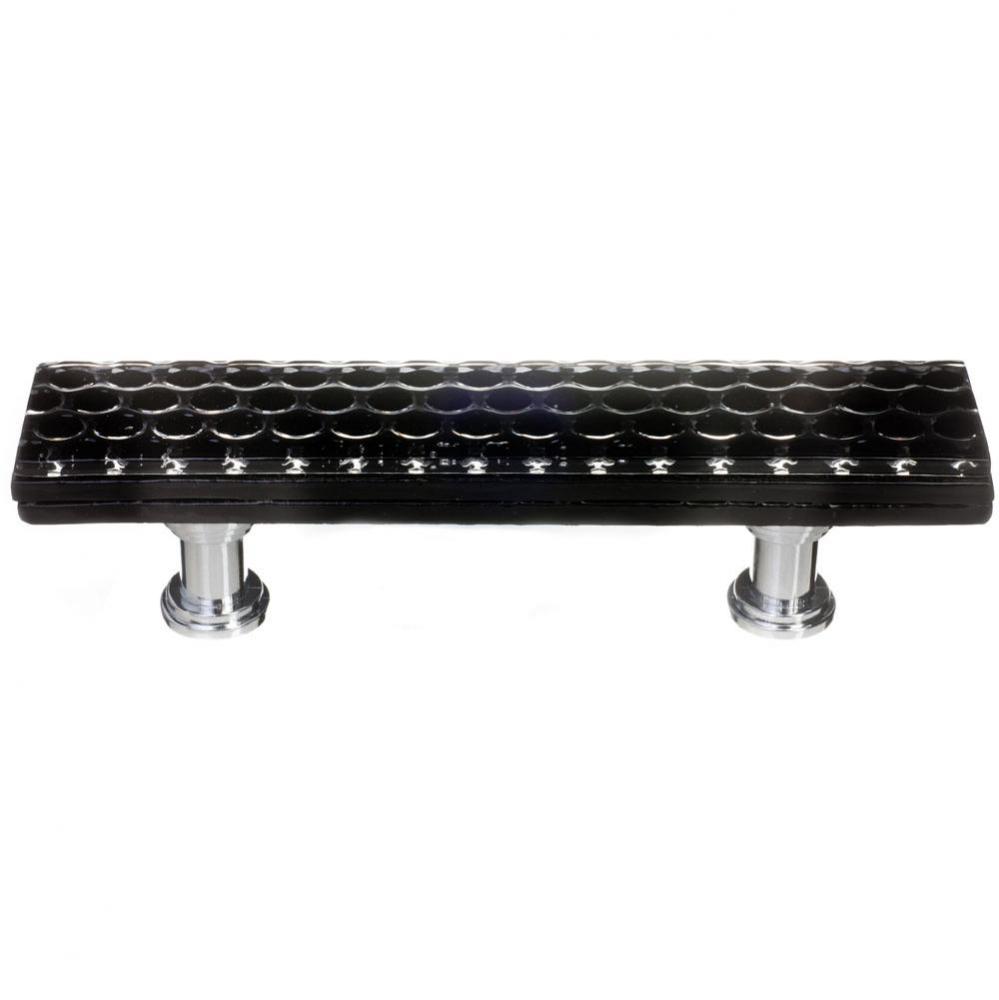 Honeycomb Black Pull With Polished Chrome Base