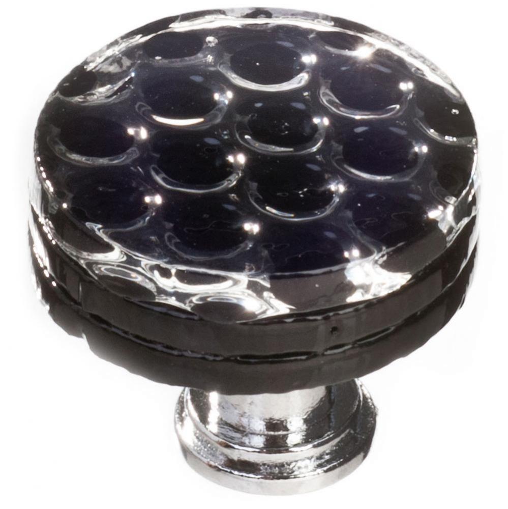Honeycomb Black Round Knob With Oil Rubbed Bronze Base