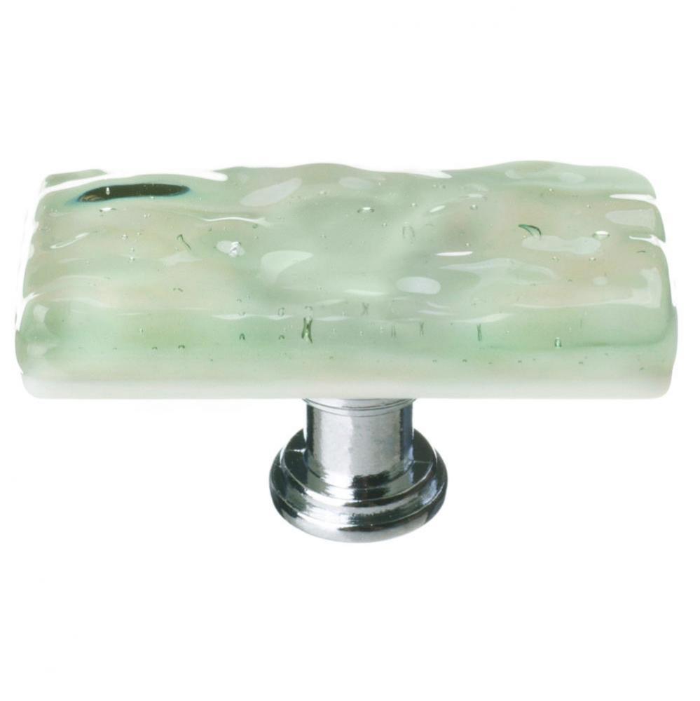Skinny Glacier Spruce Green Long Knob With Polished Chrome Base