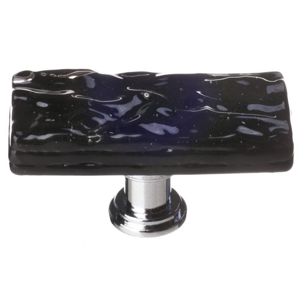 Skinny Glacier Black Long Knob With Oil Rubbed Bronze Base