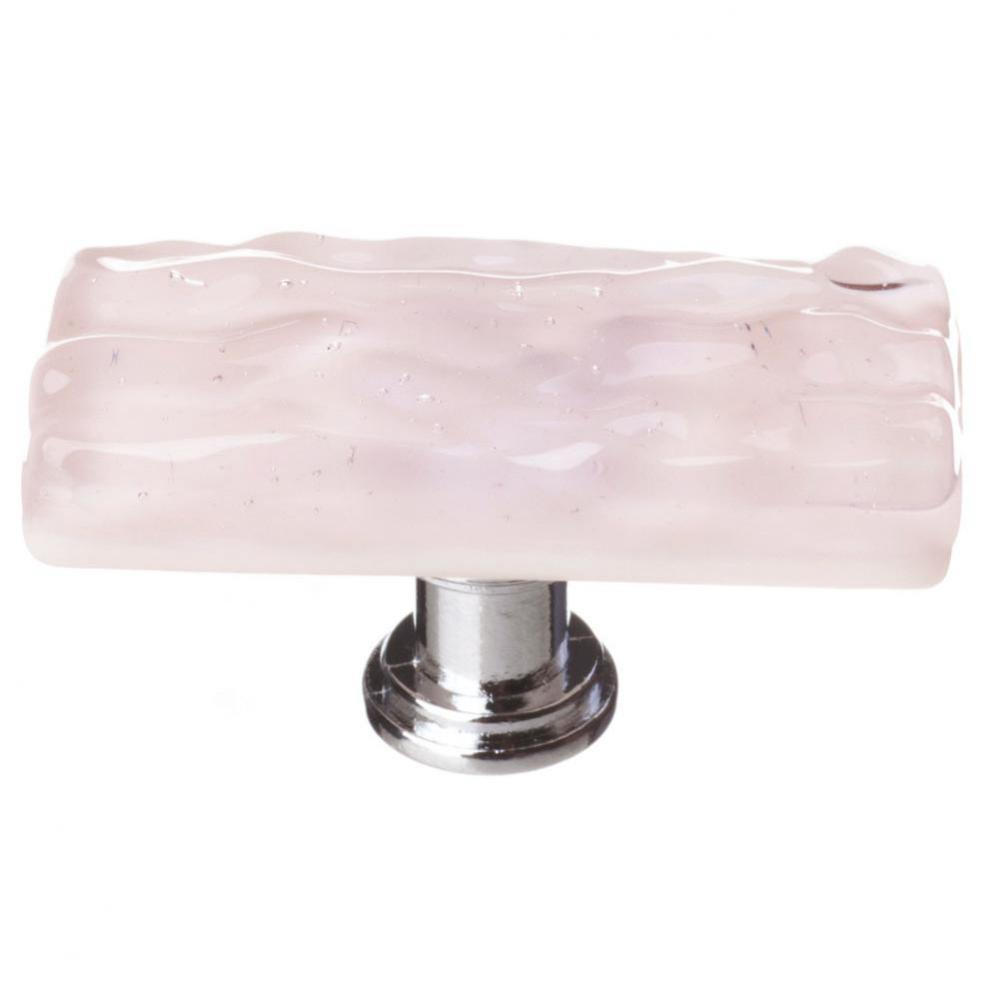 Skinny Glacier Rose Long Knob With Polished Chrome Base