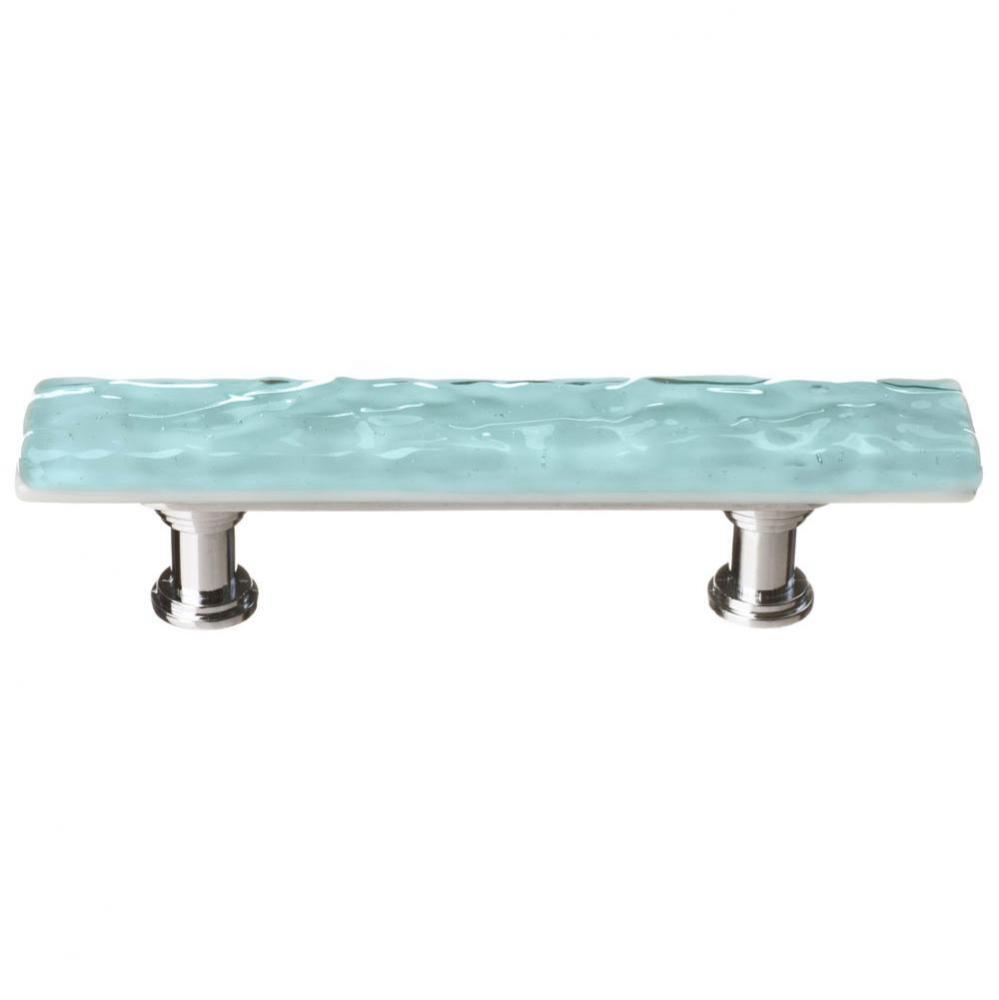 Skinny Glacier Light Aqua Pull With Satin Nickel Base