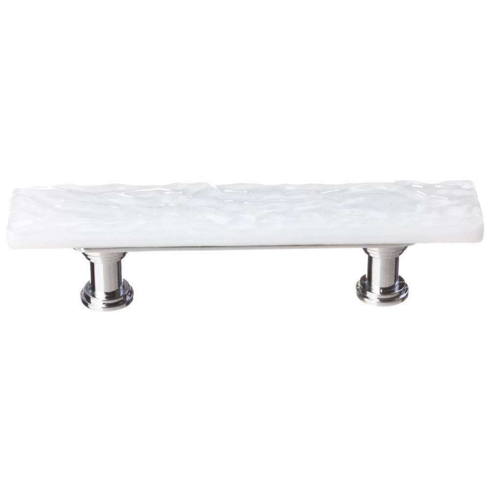 Skinny Glacier White Pull With Polished Chrome Base