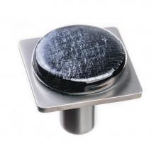 Sietto M-1302-SN - Geomtric Round Irid Black On Square Satin Nickel Knob