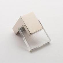 Sietto K-1200-PN - Affinity Clear Knob With Polished Nickel Base