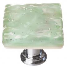 Sietto K-201-SN - Glacier Spruce Green Knob With Satin Nickel Base