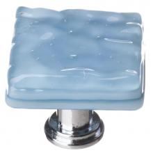 Sietto K-215-PC - Glacier Powder Blue Knob With Polished Chrome Base