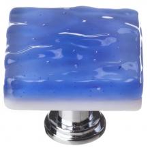 Sietto K-219-PC - Glacier Sky Blue Knob With Polished Chrome Base